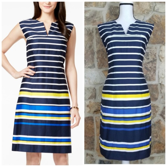 tommy hilfiger blue and white striped dress
